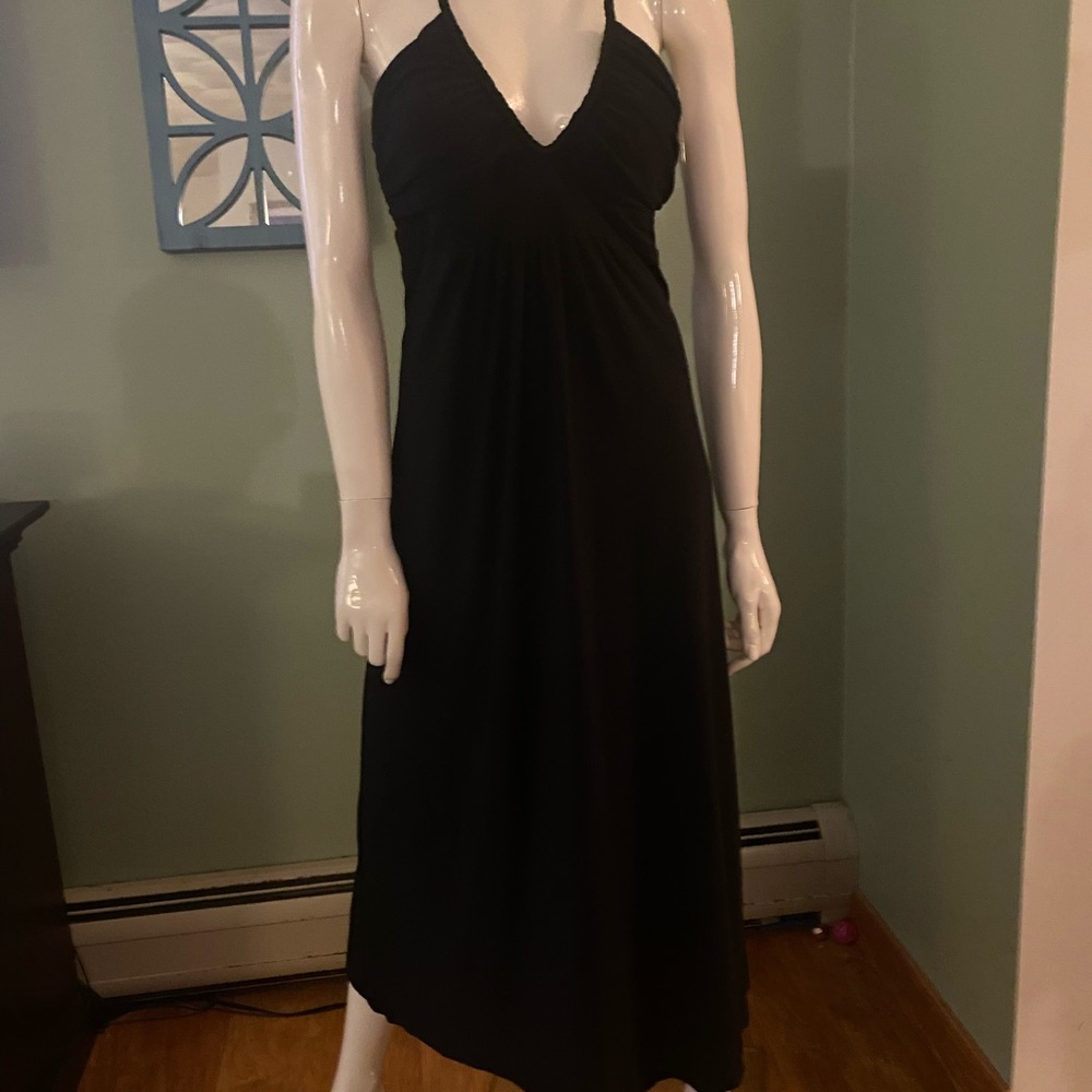 Black strappy halter dress size 4